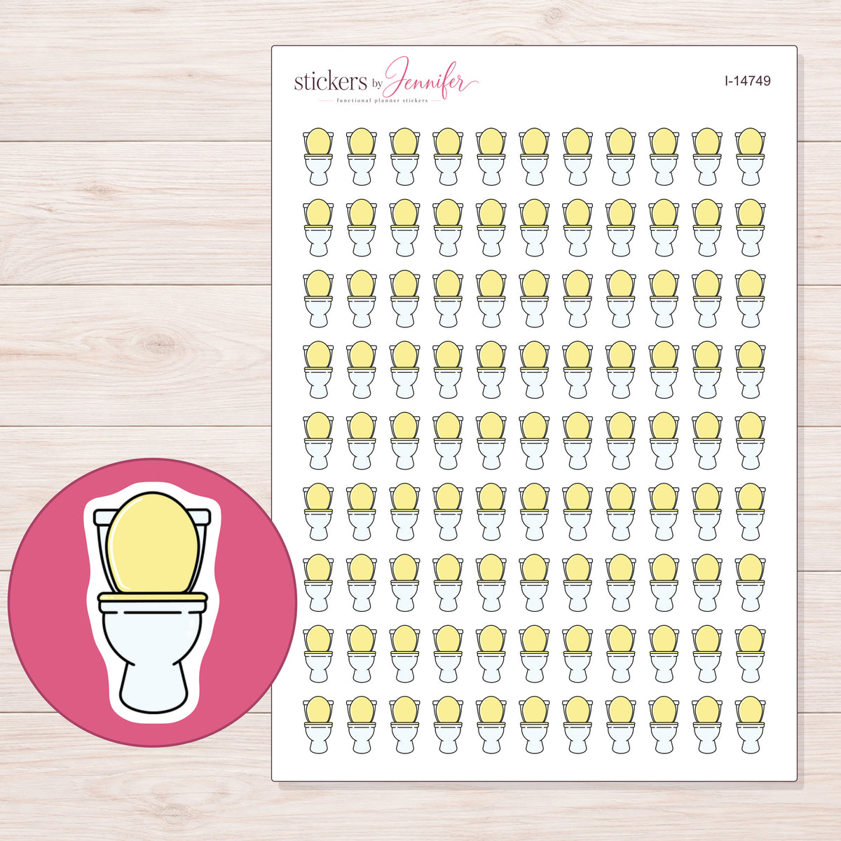 I-14749 planner sticker sheet with enlarged sticker detail