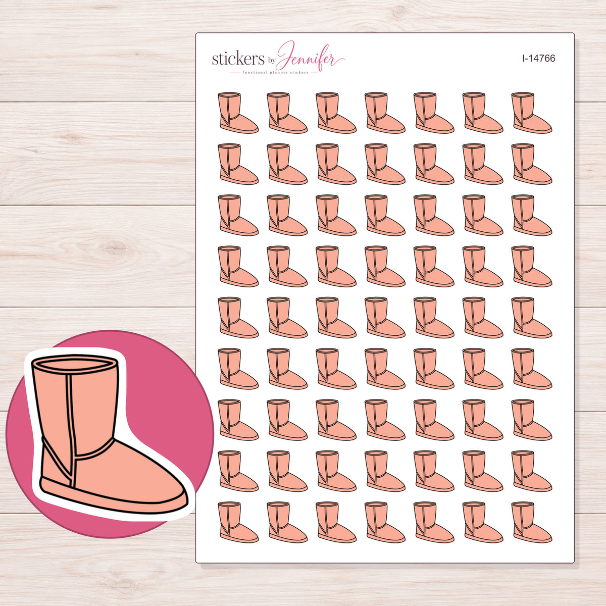 I-14766 planner sticker sheet with enlarged sticker detail