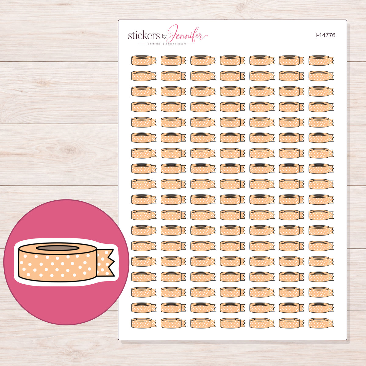 I-14776 planner sticker sheet with enlarged sticker detail
