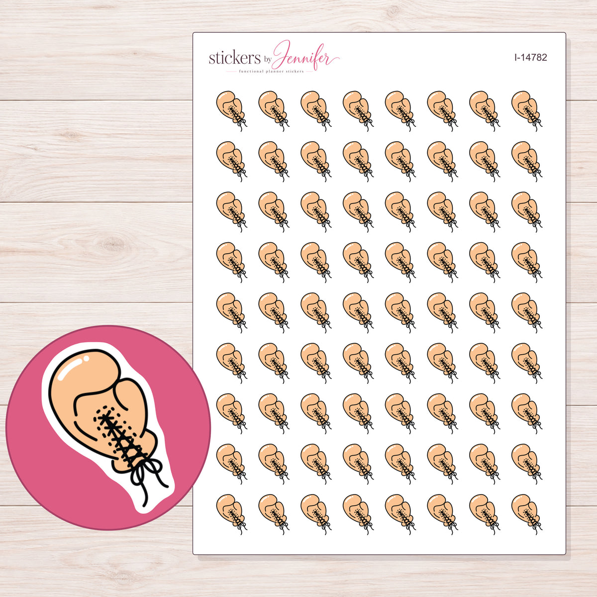 I-14782 planner sticker sheet with enlarged sticker detail