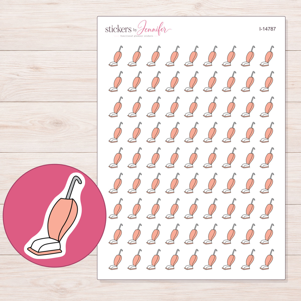 I-14787 planner sticker sheet with enlarged sticker detail