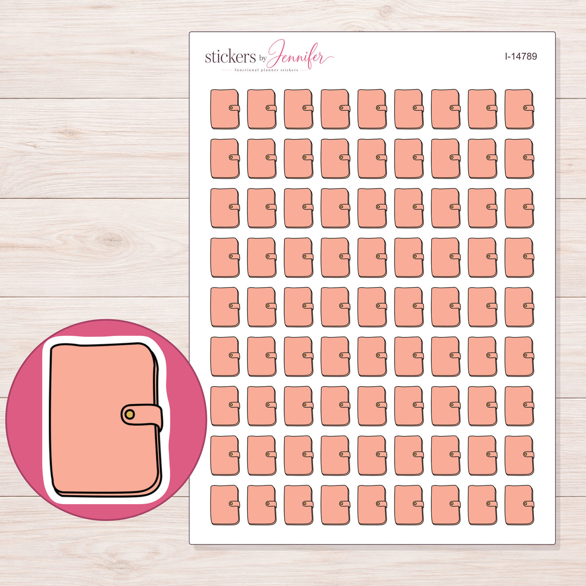 I-14789 planner sticker sheet with enlarged sticker detail