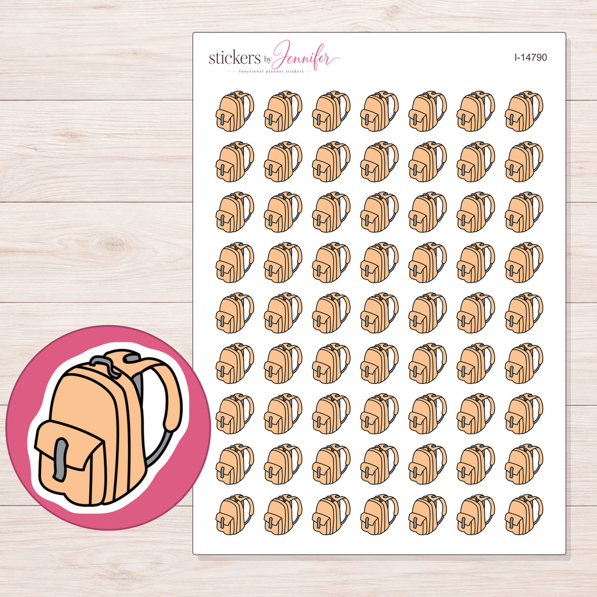 I-14790 planner sticker sheet with enlarged sticker detail