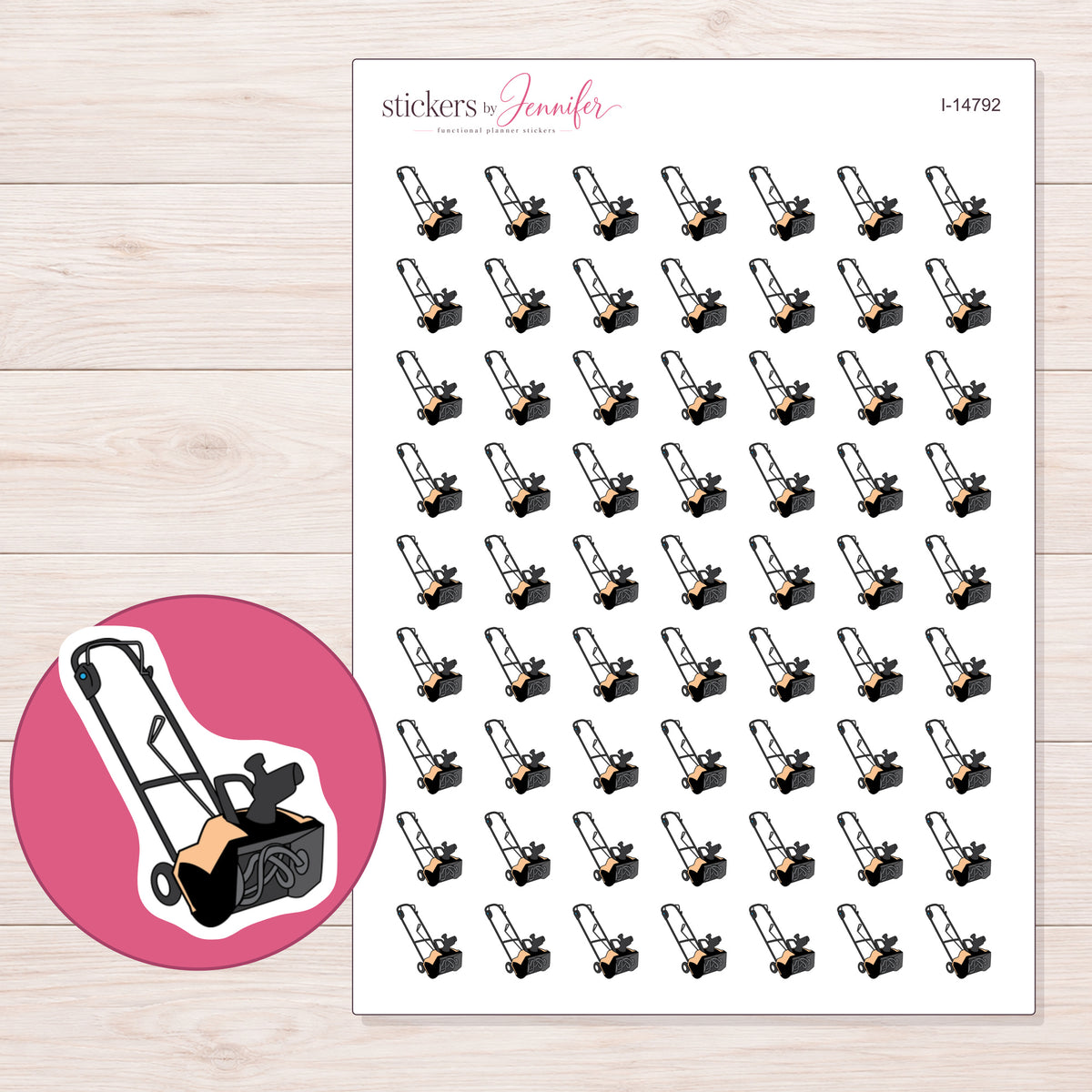 I-14792 planner sticker sheet with enlarged sticker detail