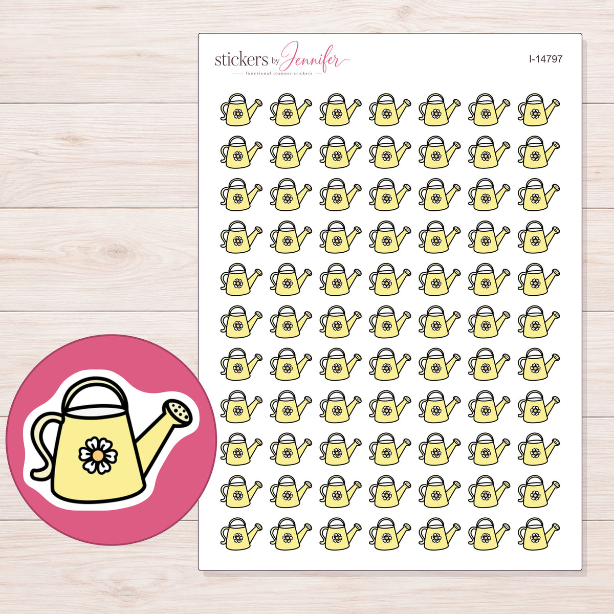 I-14797 planner sticker sheet with enlarged sticker detail