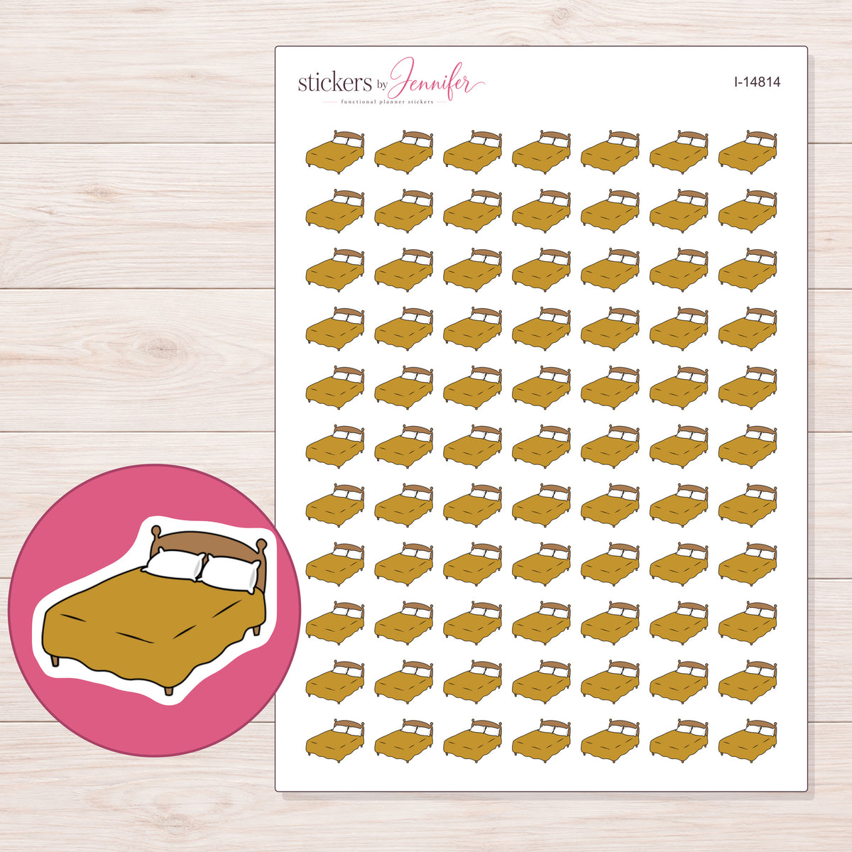 I-14814 planner sticker sheet with enlarged sticker detail