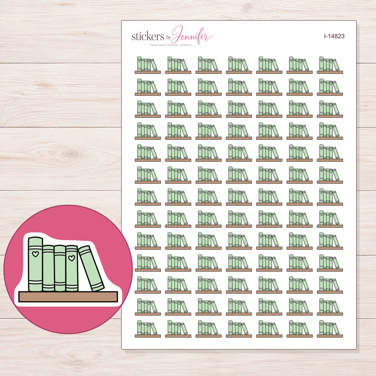 I-14823 planner sticker sheet with enlarged sticker detail