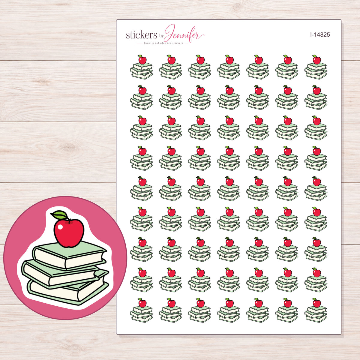 I-14825 planner sticker sheet with enlarged sticker detail