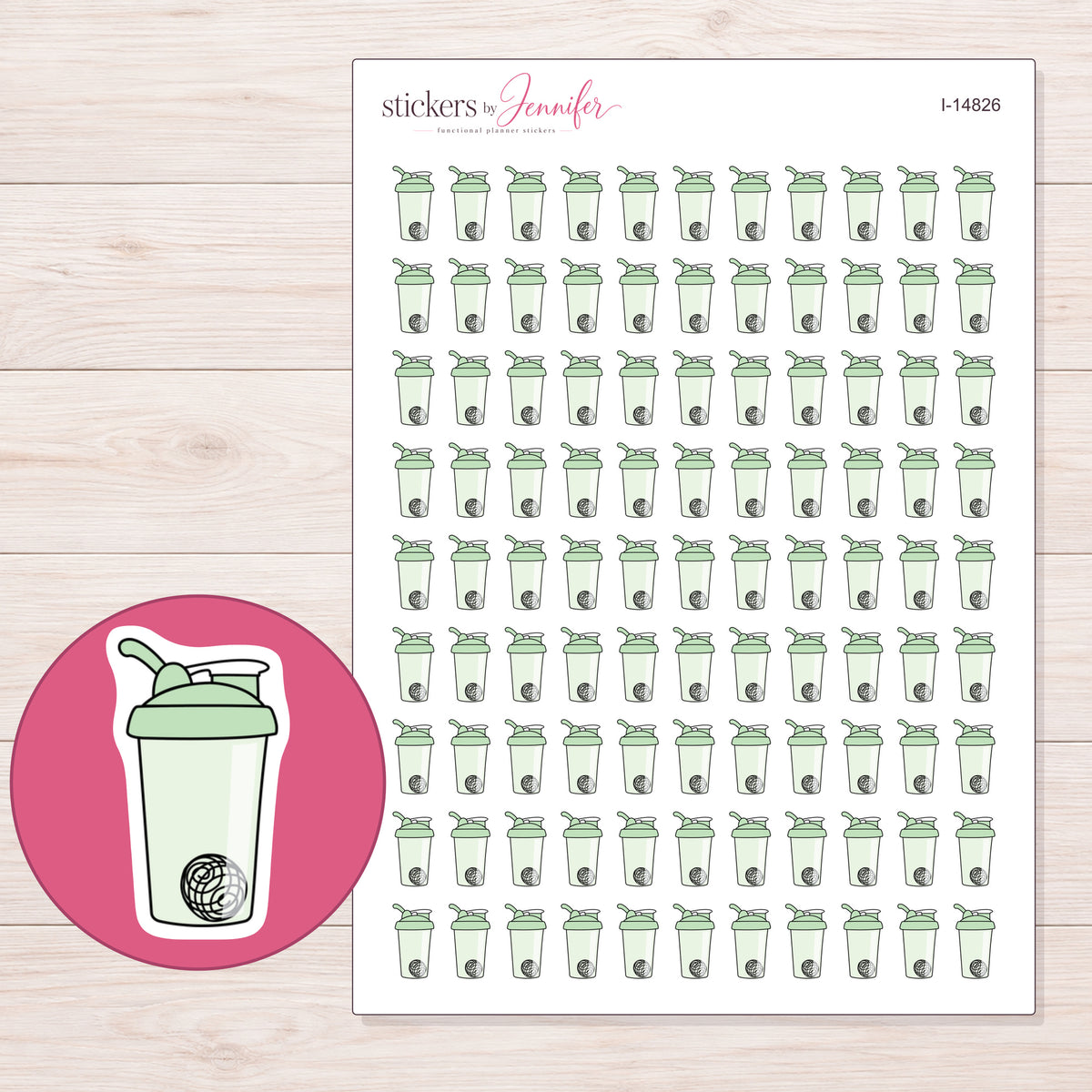 I-14826 planner sticker sheet with enlarged sticker detail