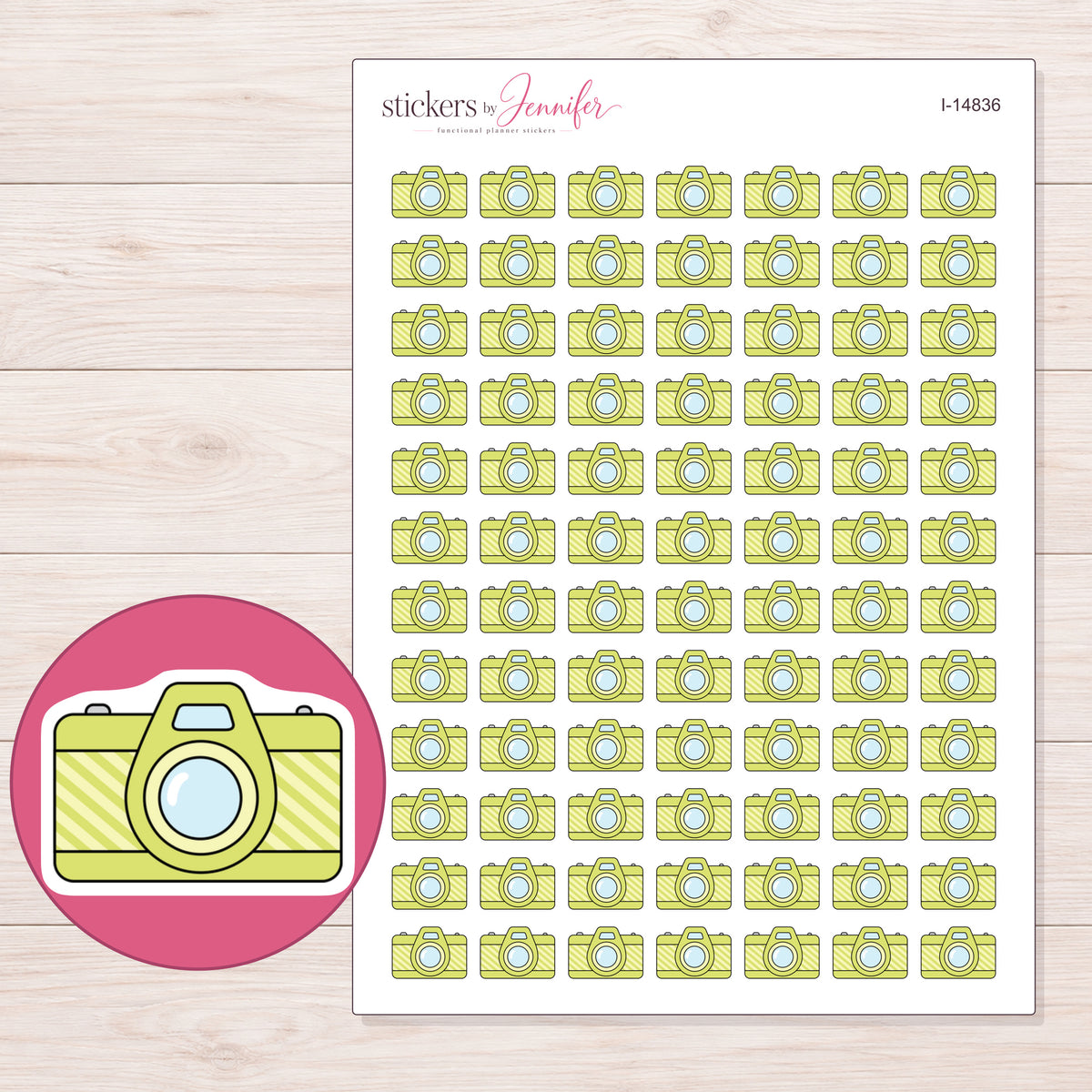 I-14836 planner sticker sheet with enlarged sticker detail