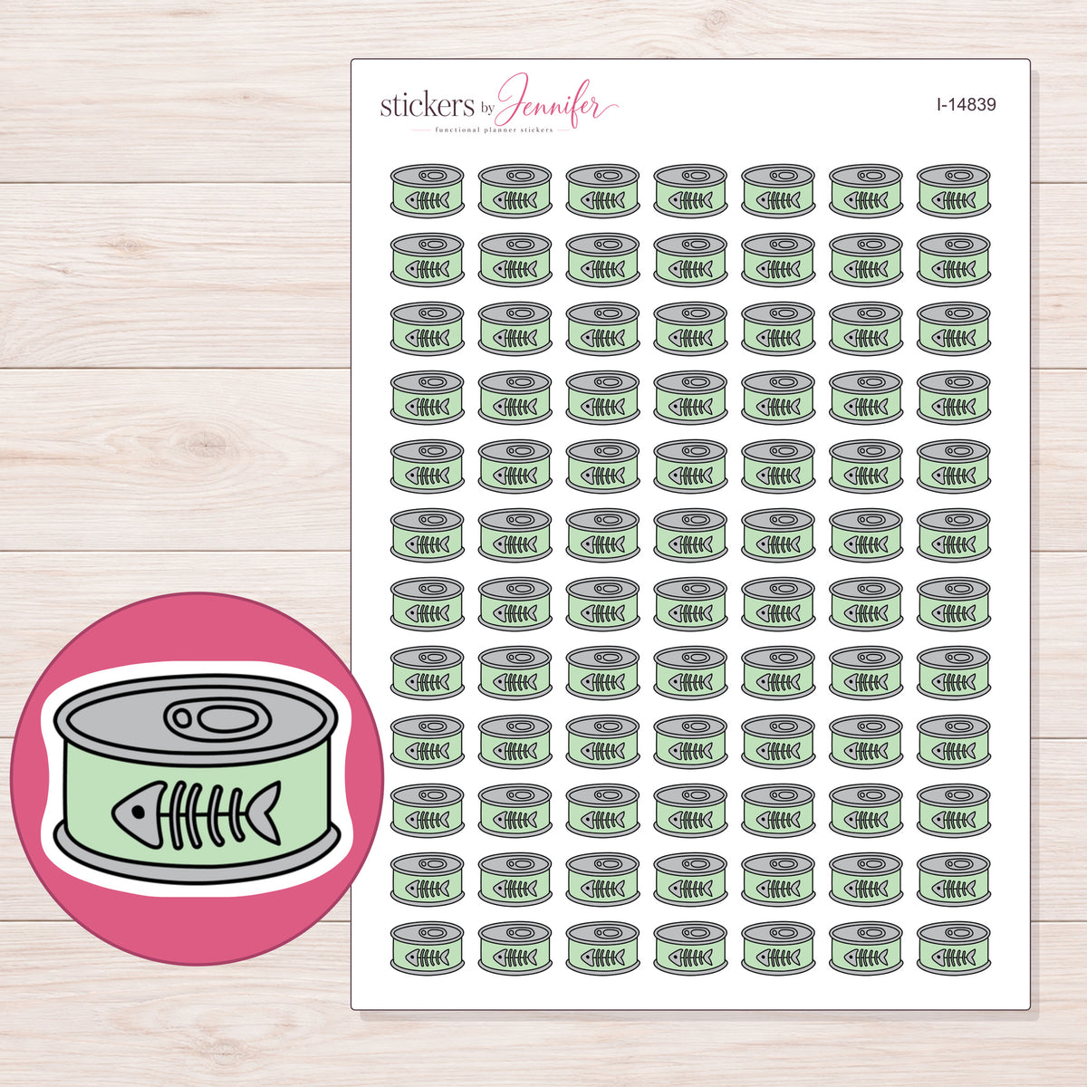 I-14839 planner sticker sheet with enlarged sticker detail