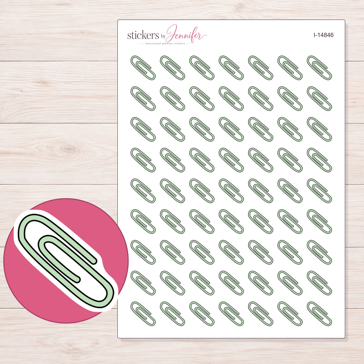 I-14846 planner sticker sheet with enlarged sticker detail