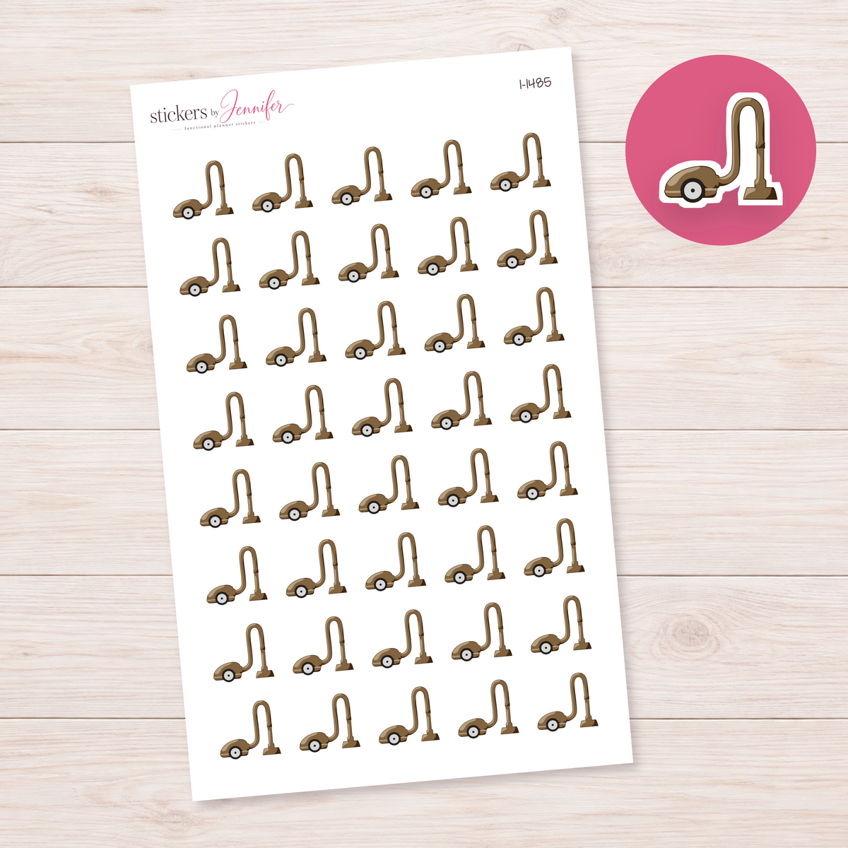 Brown Canister Vacuum Planner Stickers | I-1485