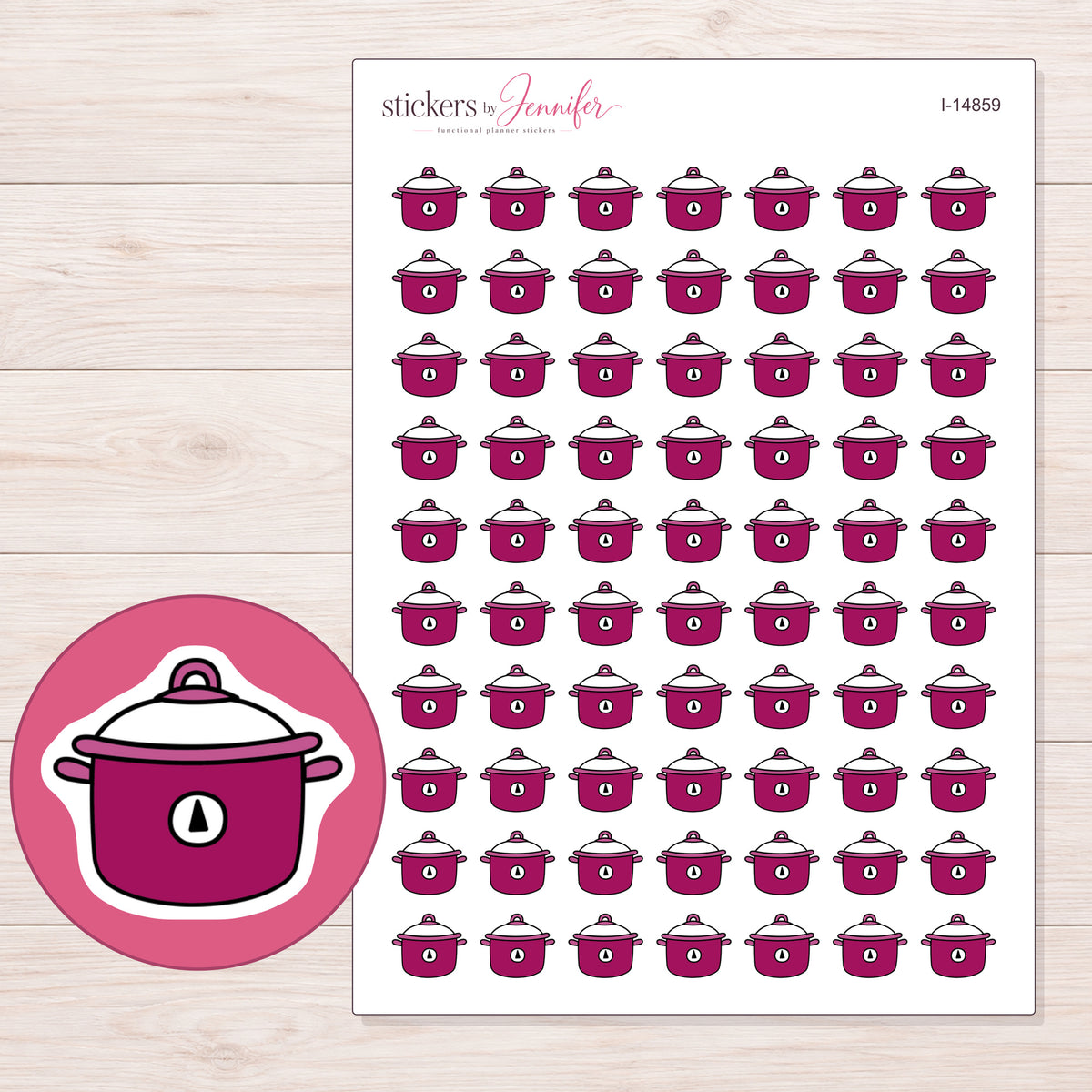 I-14859 planner sticker sheet with enlarged sticker detail