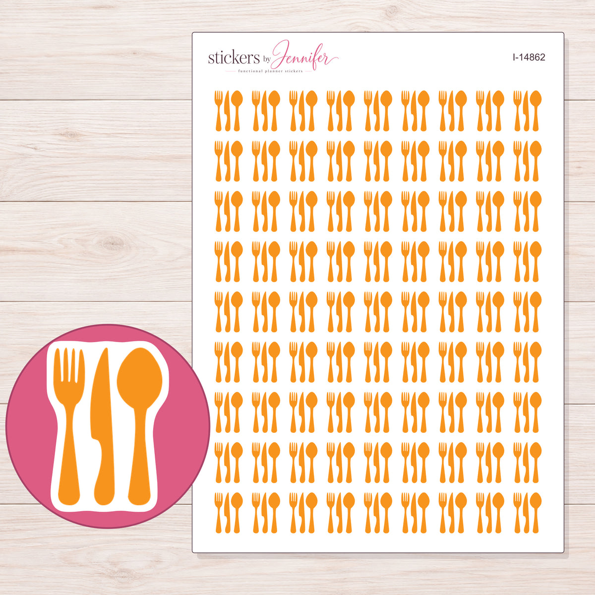 I-14862 planner sticker sheet with enlarged sticker detail
