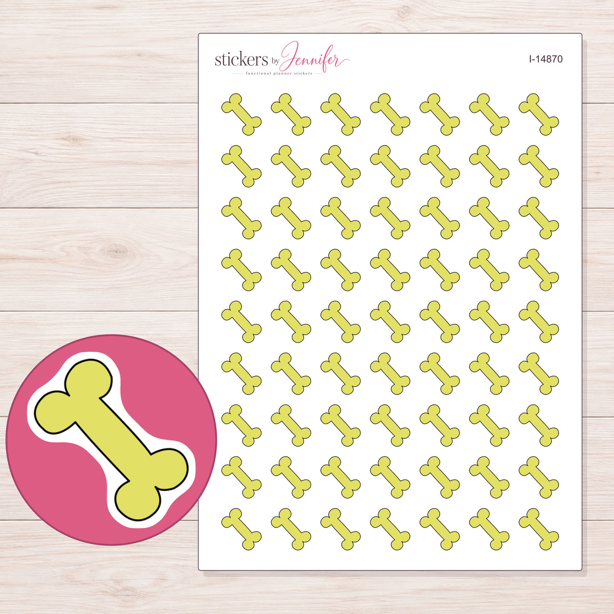 I-14870 planner sticker sheet with enlarged sticker detail