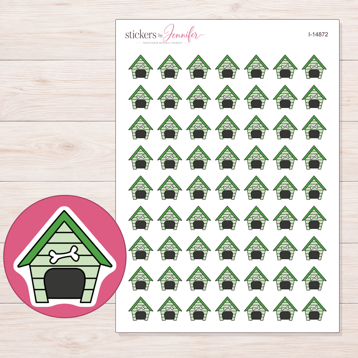 I-14872 planner sticker sheet with enlarged sticker detail