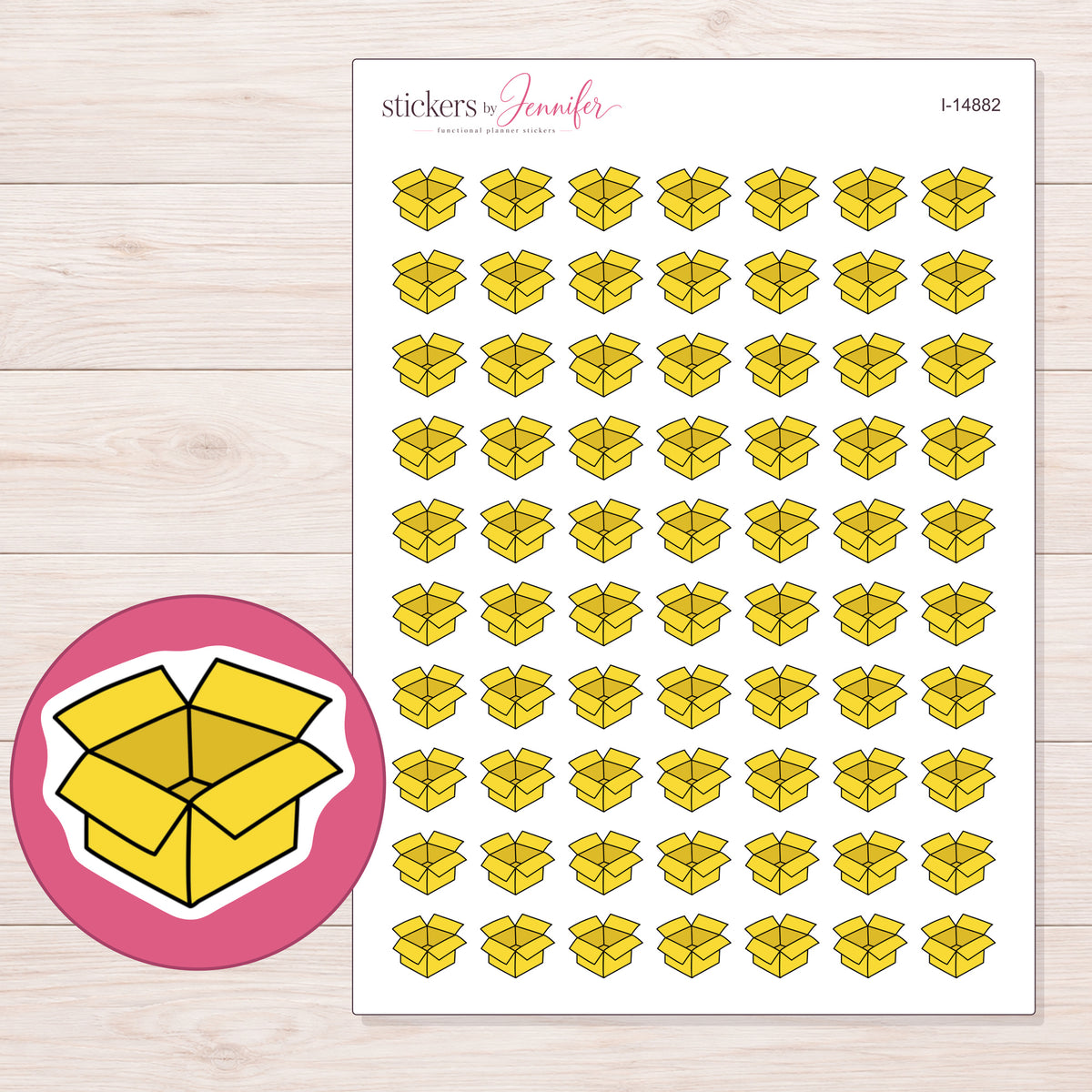 I-14882 planner sticker sheet with enlarged sticker detail