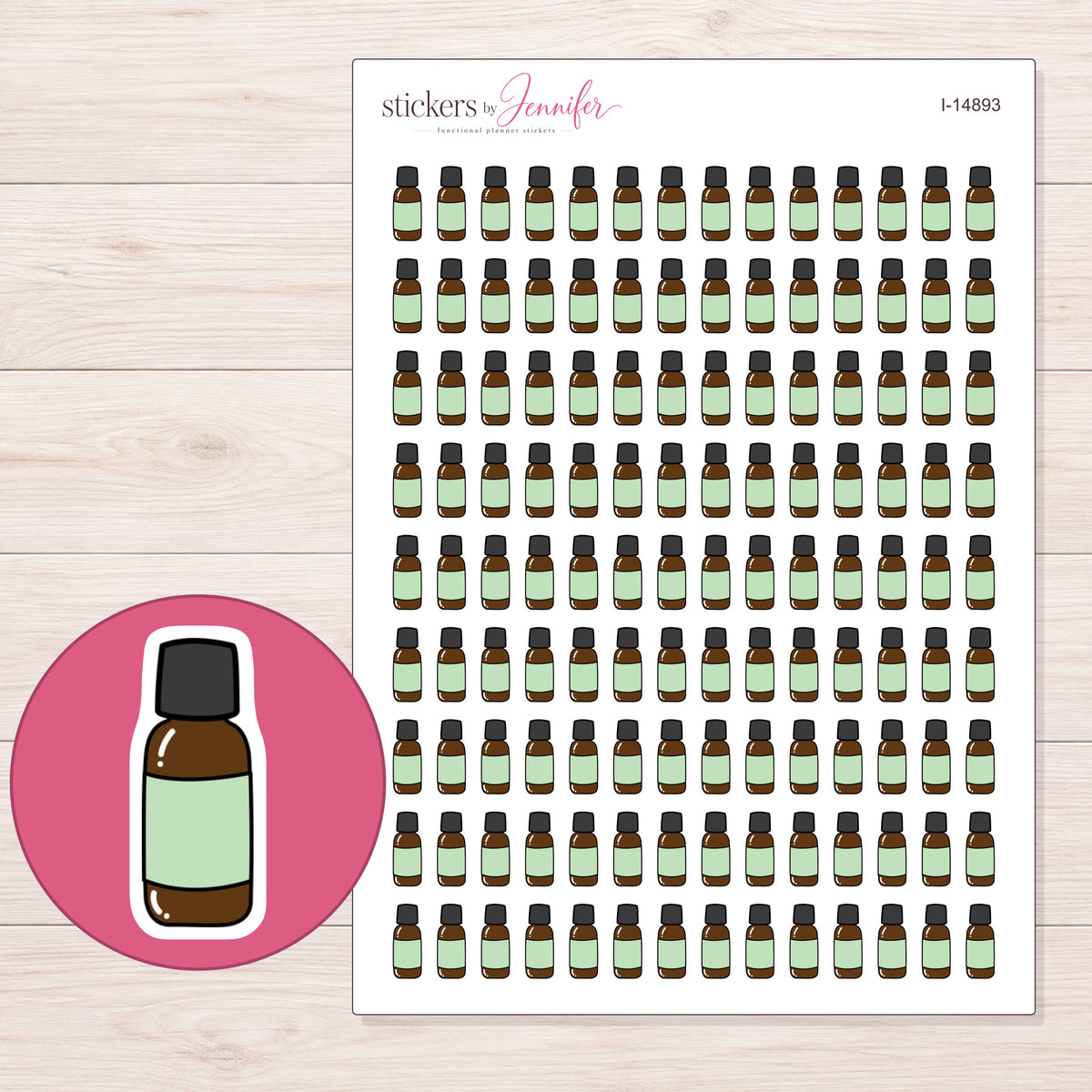I-14893 planner sticker sheet with enlarged sticker detail