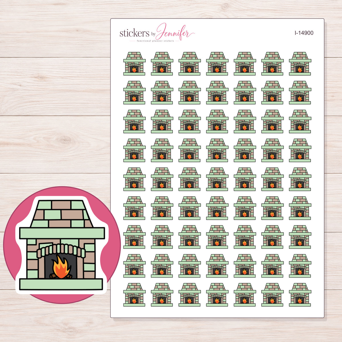 I-14900 planner sticker sheet with enlarged sticker detail