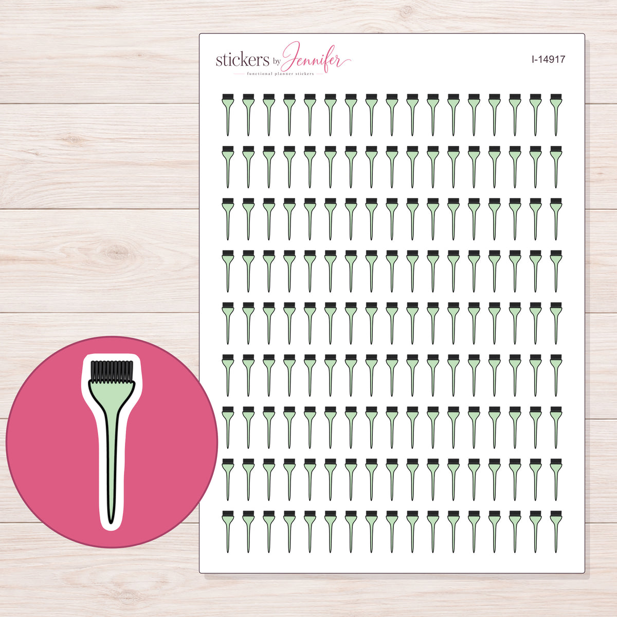 I-14917 planner sticker sheet with enlarged sticker detail