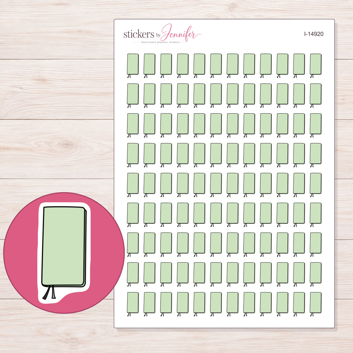 I-14920 planner sticker sheet with enlarged sticker detail