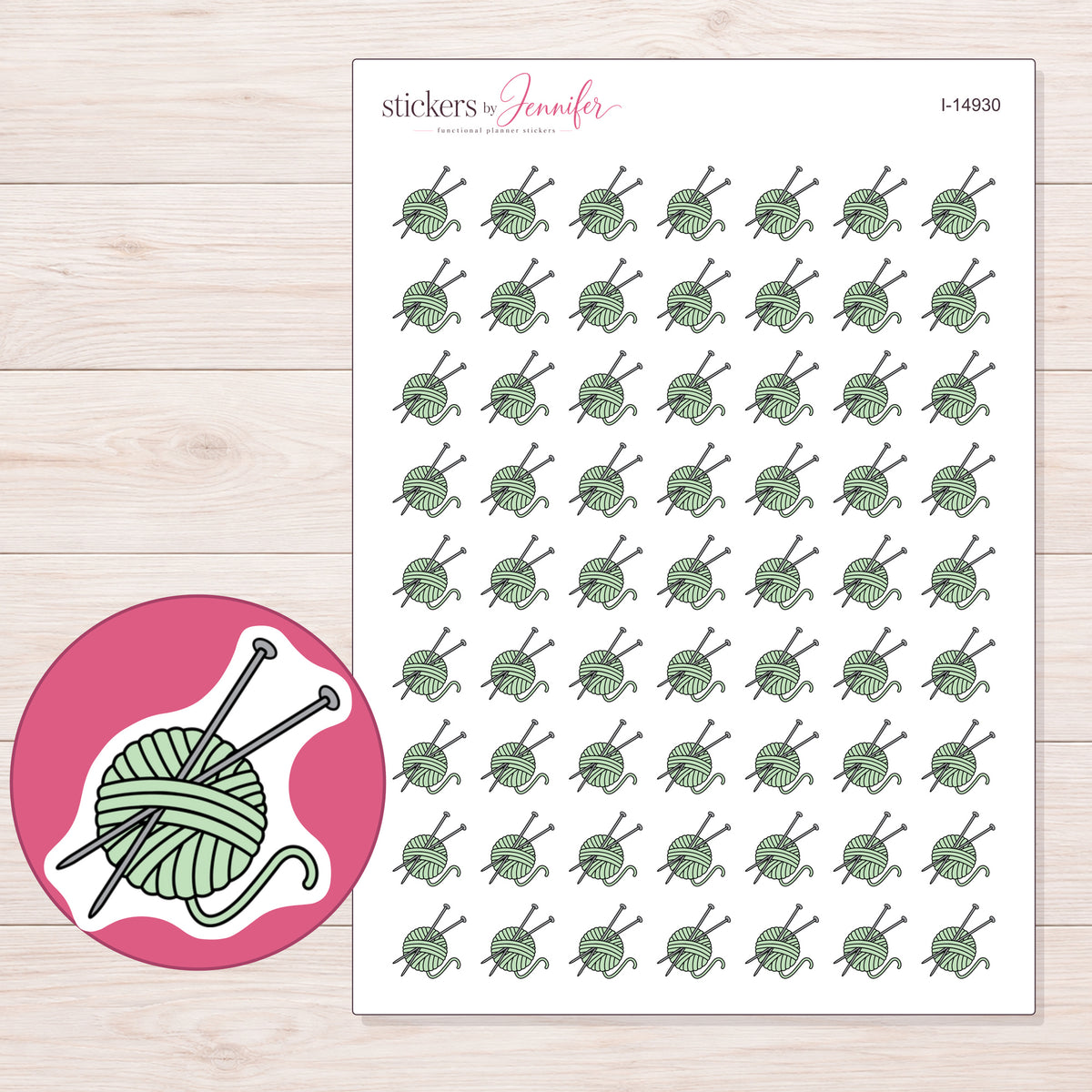 I-14930 planner sticker sheet with enlarged sticker detail