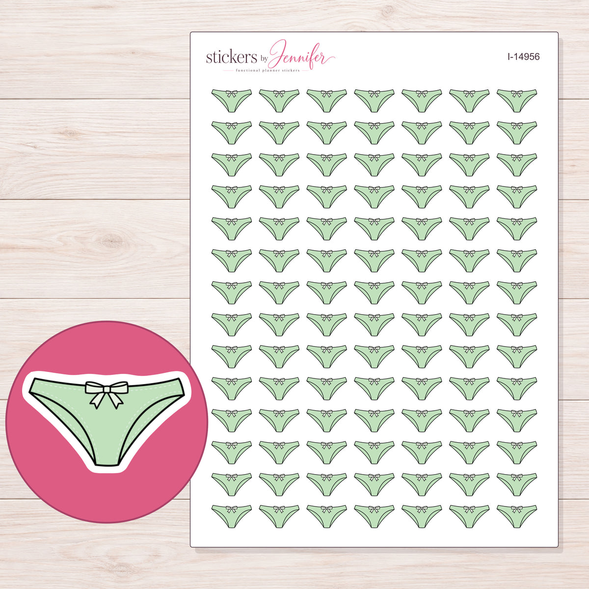 I-14956 planner sticker sheet with enlarged sticker detail