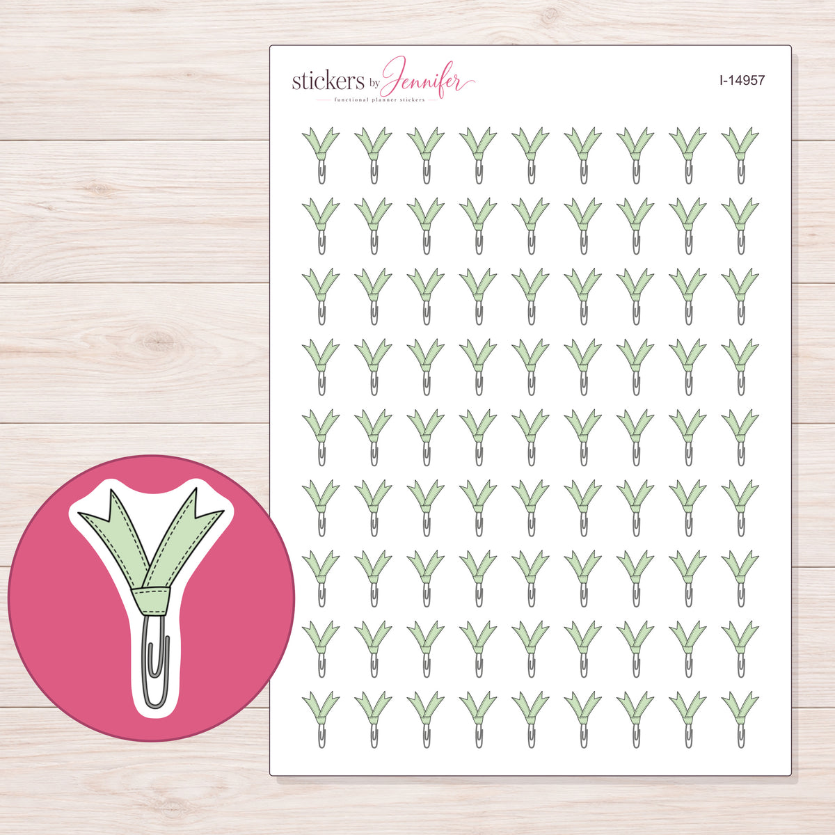 I-14957 planner sticker sheet with enlarged sticker detail