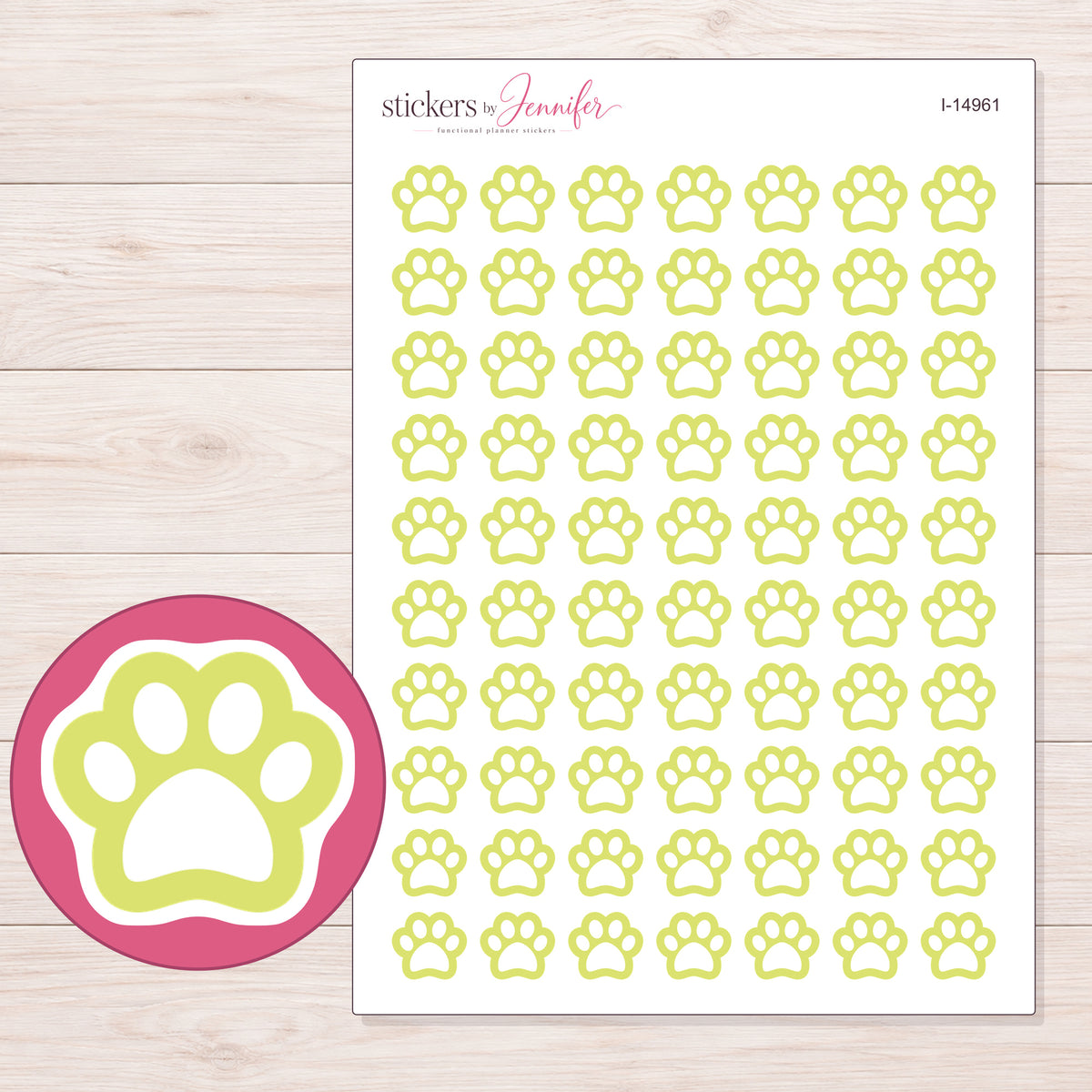 I-14961 planner sticker sheet with enlarged sticker detail