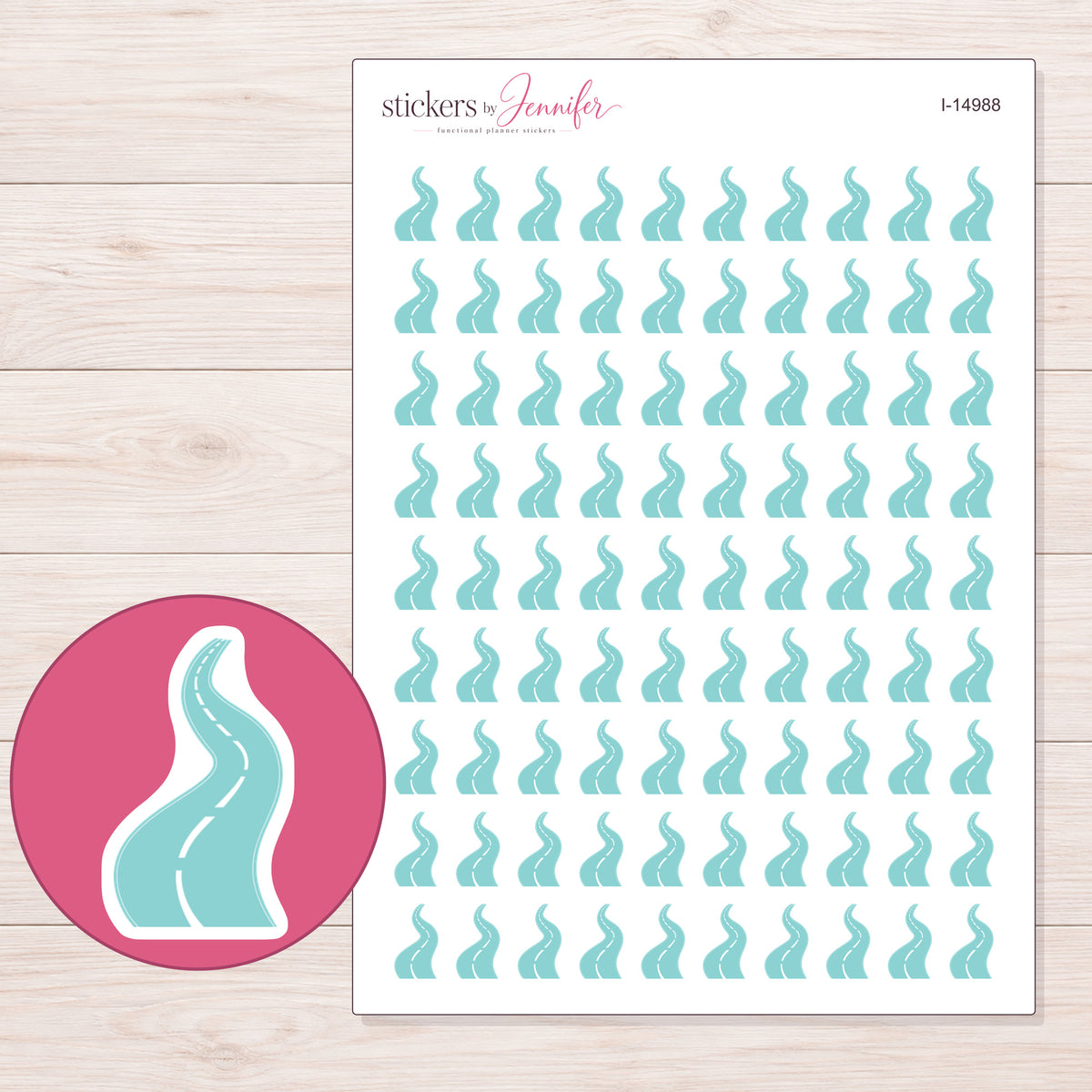 I-14988 planner sticker sheet with enlarged sticker detail
