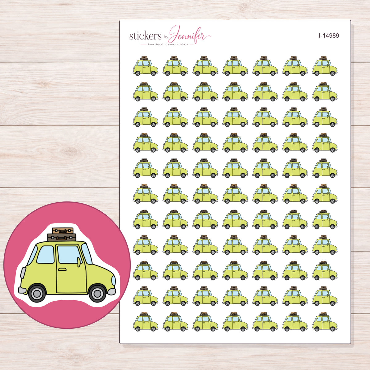 I-14989 planner sticker sheet with enlarged sticker detail
