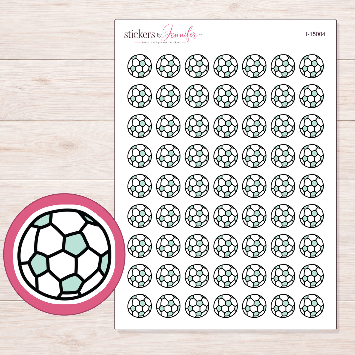 I-15004 planner sticker sheet with enlarged sticker detail