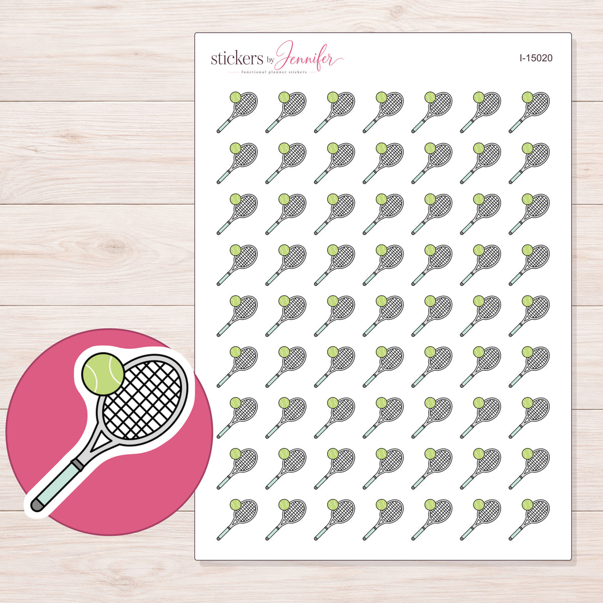 I-15020 planner sticker sheet with enlarged sticker detail