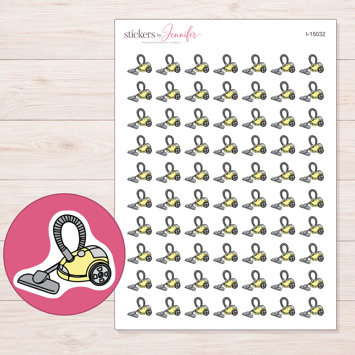 I-15032 planner sticker sheet with enlarged sticker detail