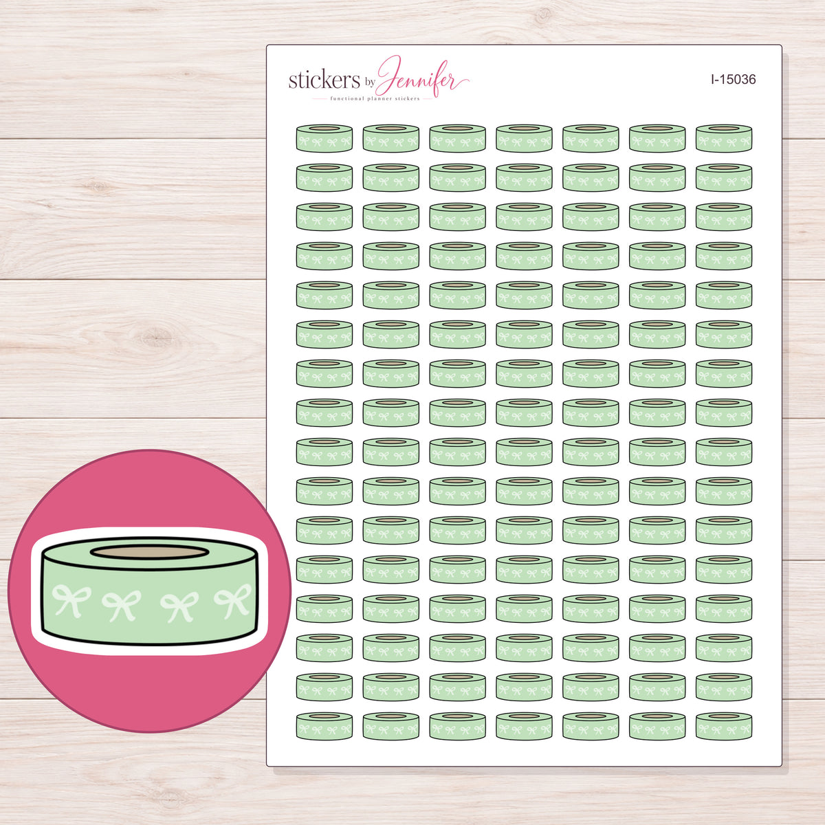 I-15036 planner sticker sheet with enlarged sticker detail