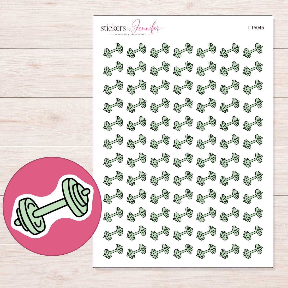 I-15045 planner sticker sheet with enlarged sticker detail