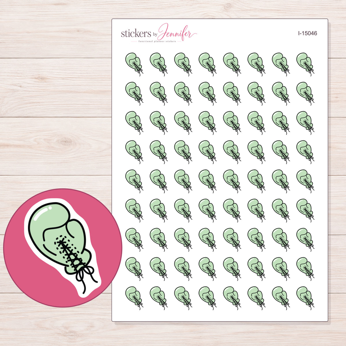 I-15046 planner sticker sheet with enlarged sticker detail