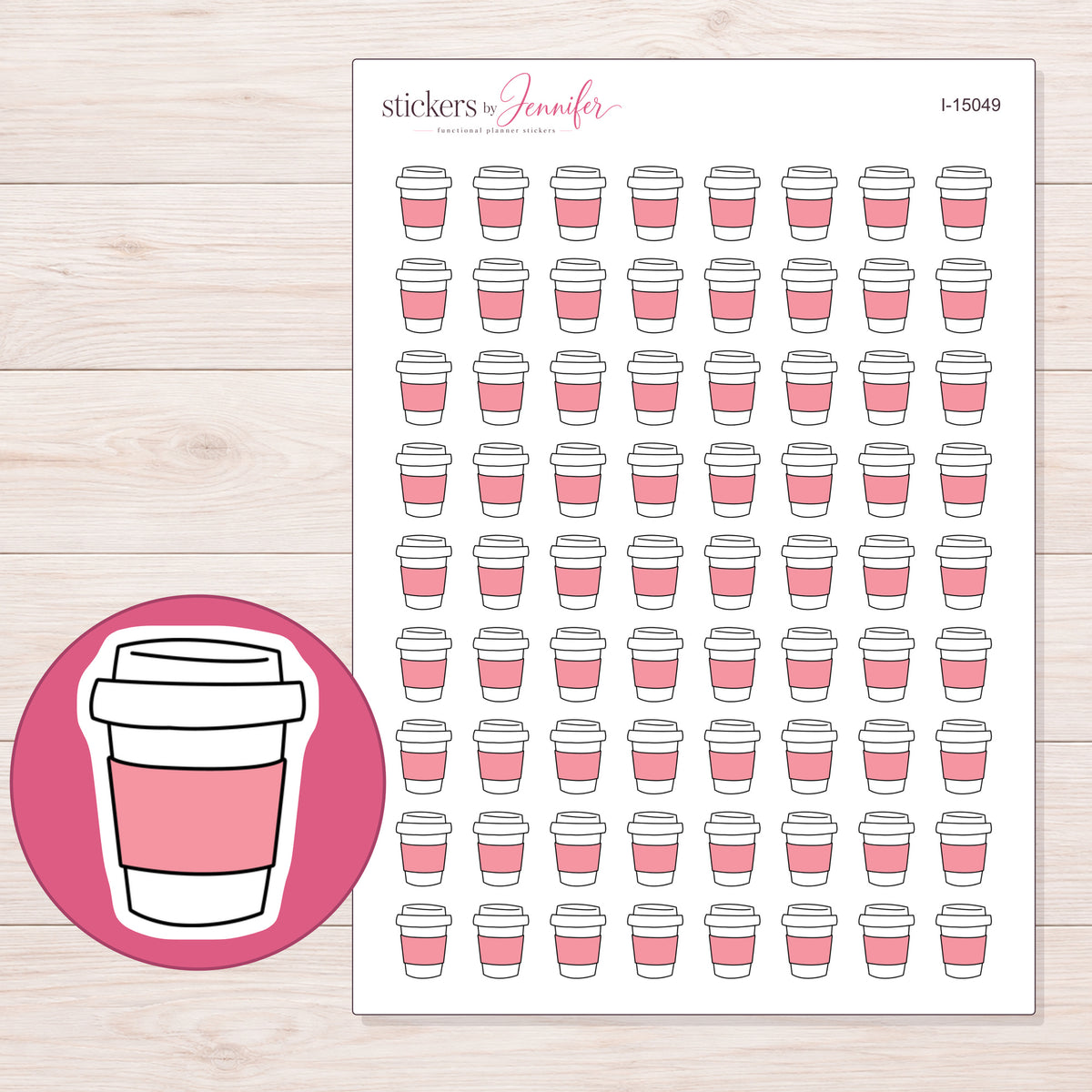 I-15049 planner sticker sheet with enlarged sticker detail