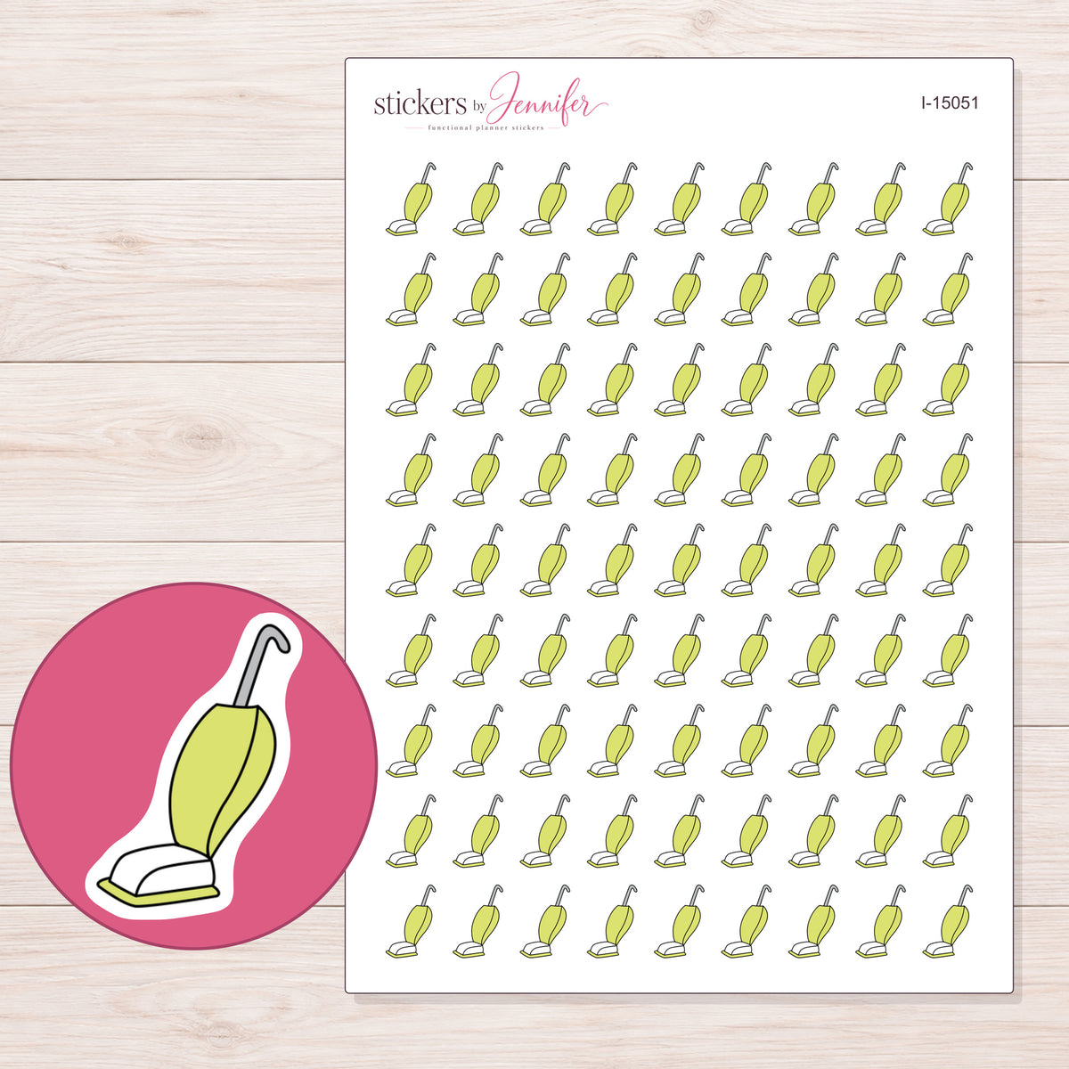 I-15051 planner sticker sheet with enlarged sticker detail