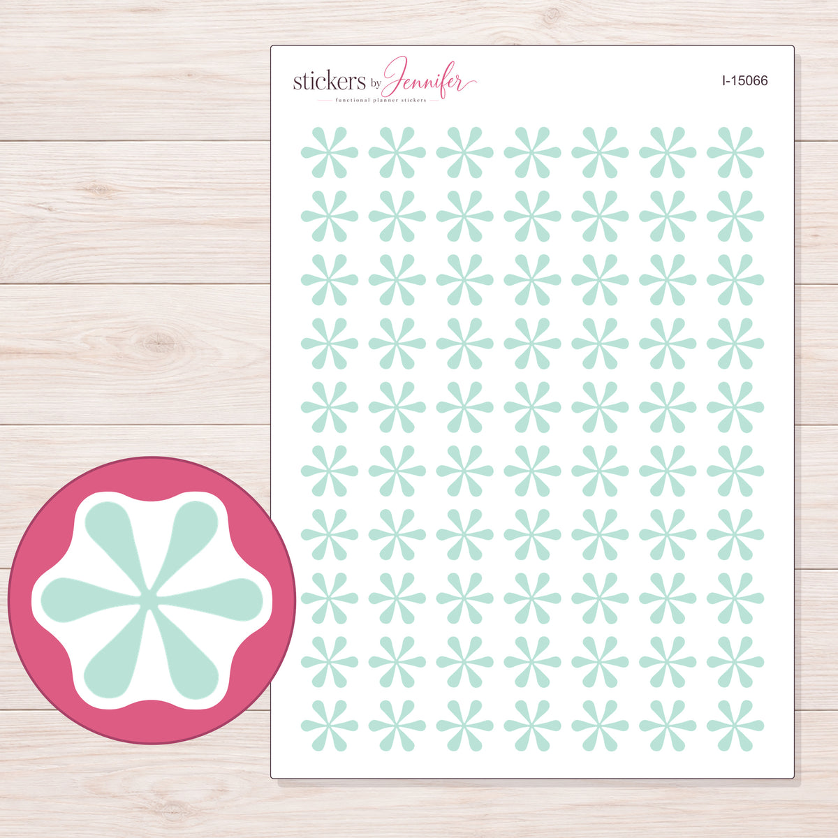 I-15066 planner sticker sheet with enlarged sticker detail