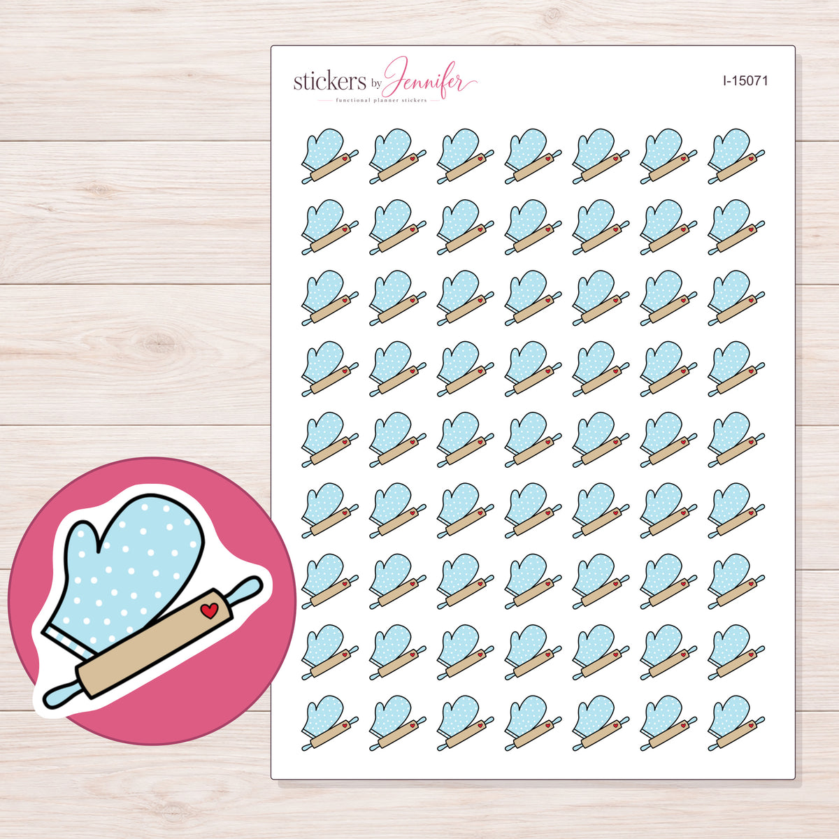 I-15071 planner sticker sheet with enlarged sticker detail