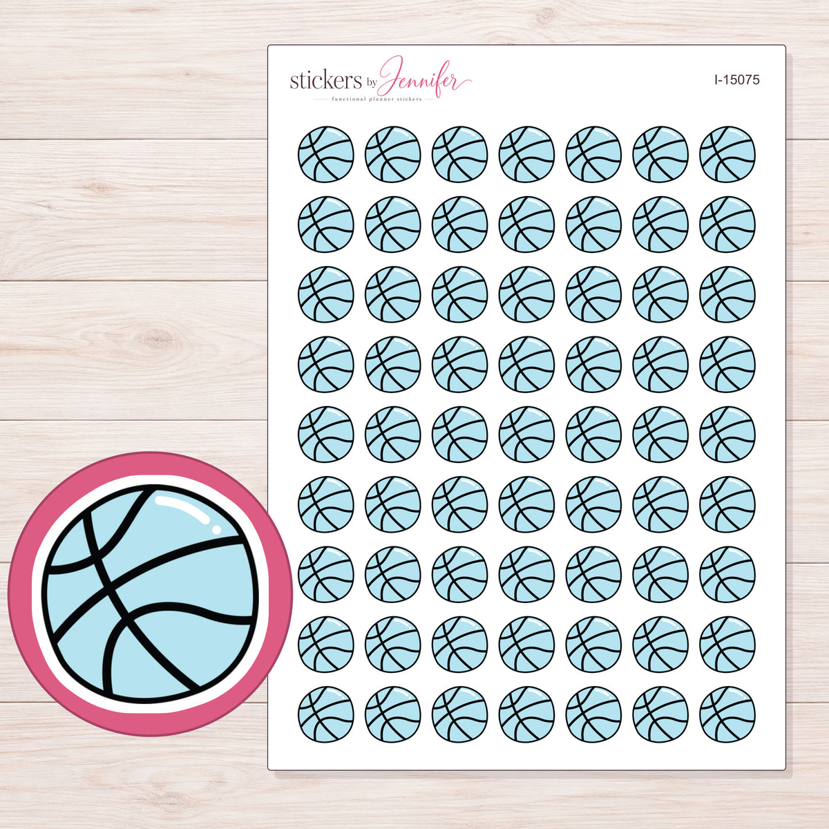 I-15075 planner sticker sheet with enlarged sticker detail