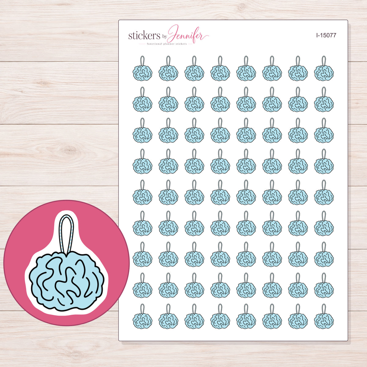 I-15077 planner sticker sheet with enlarged sticker detail