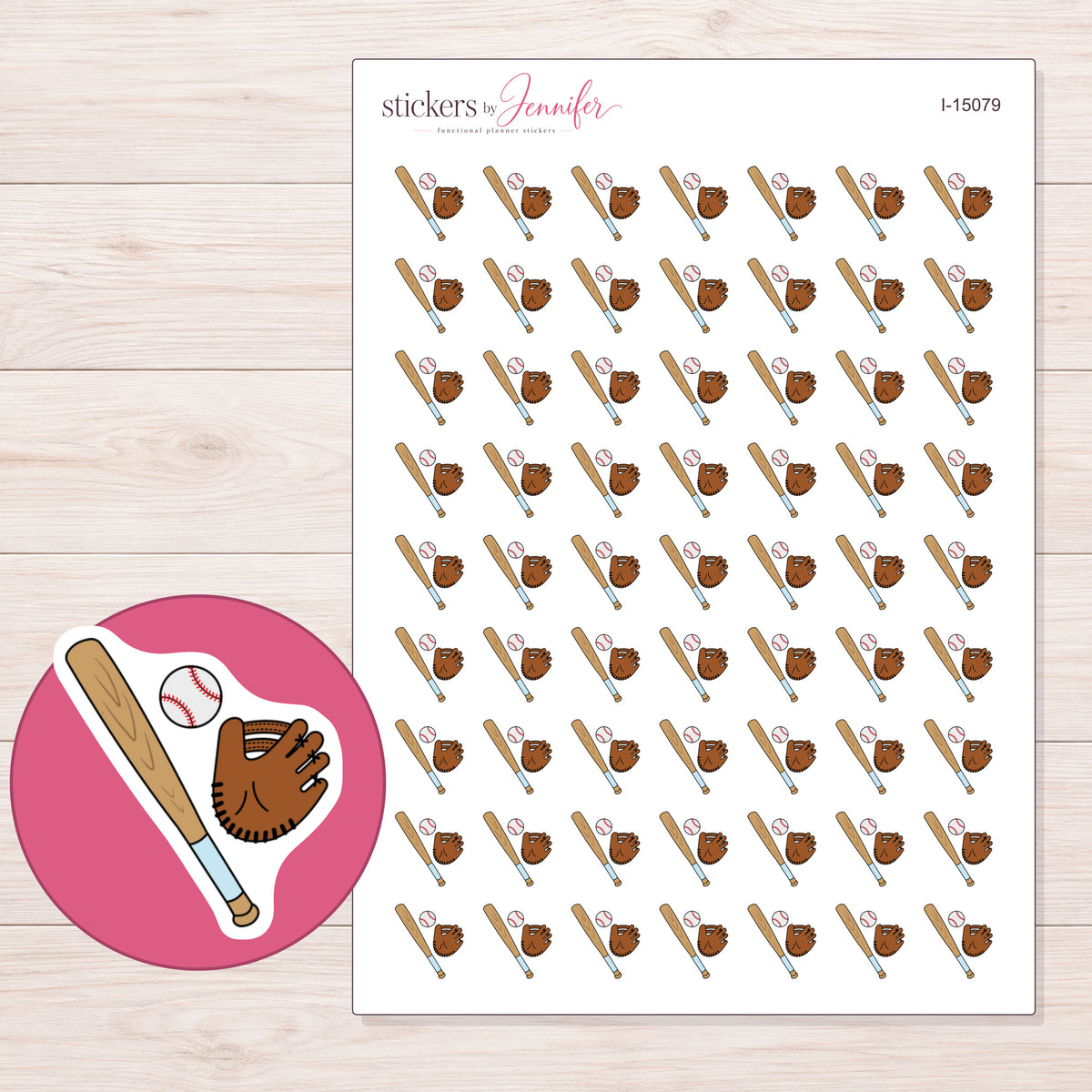I-15079 planner sticker sheet with enlarged sticker detail