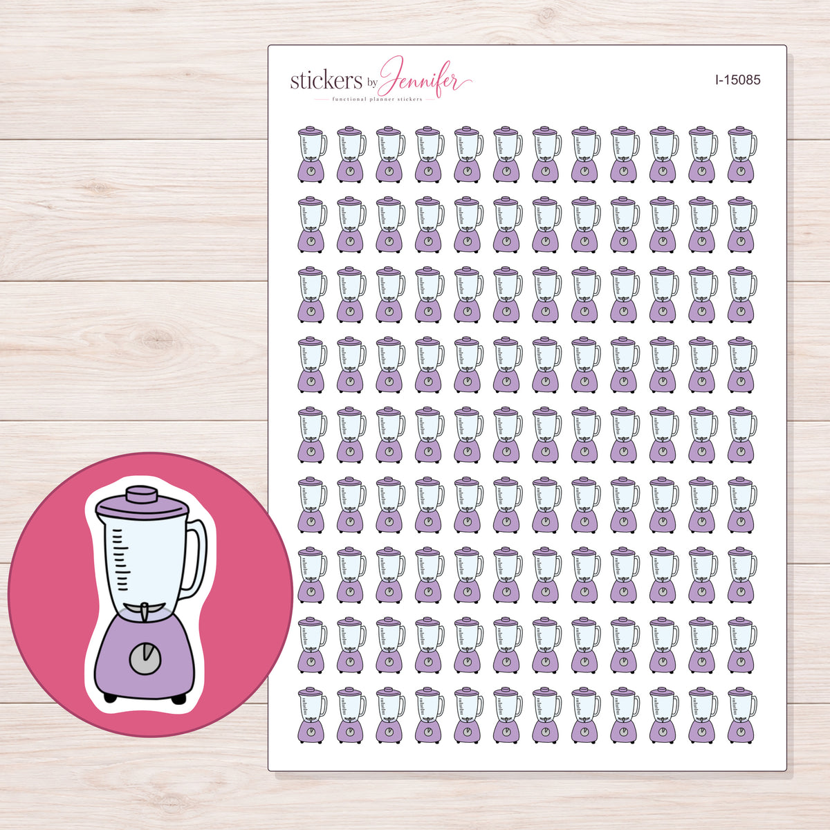 I-15085 planner sticker sheet with enlarged sticker detail