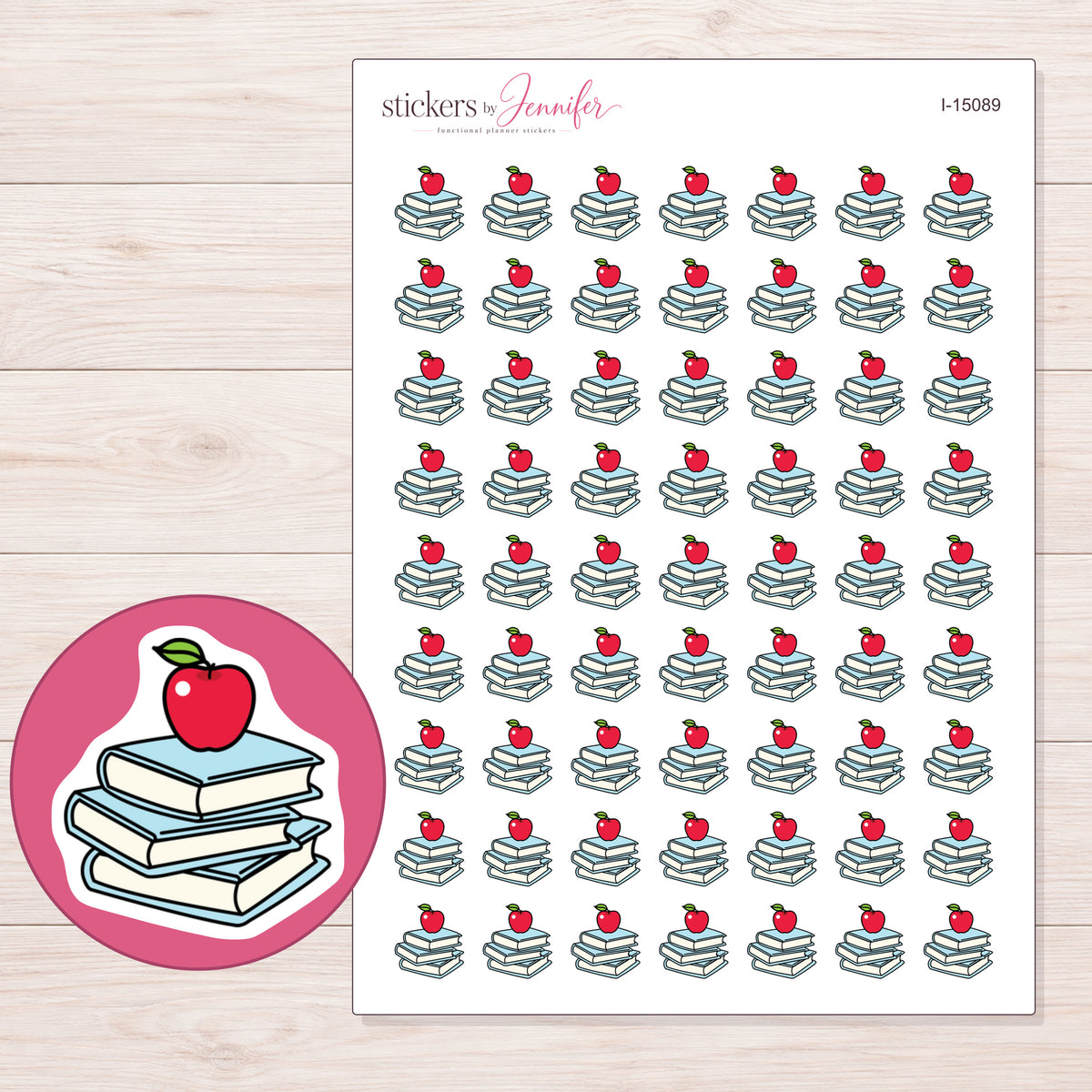 I-15089 planner sticker sheet with enlarged sticker detail