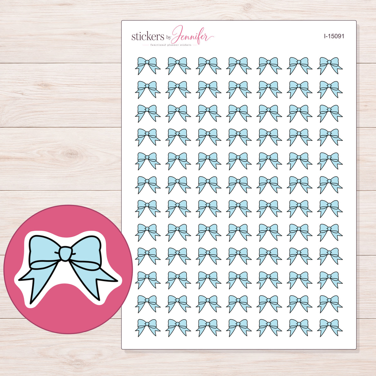 I-15091 planner sticker sheet with enlarged sticker detail
