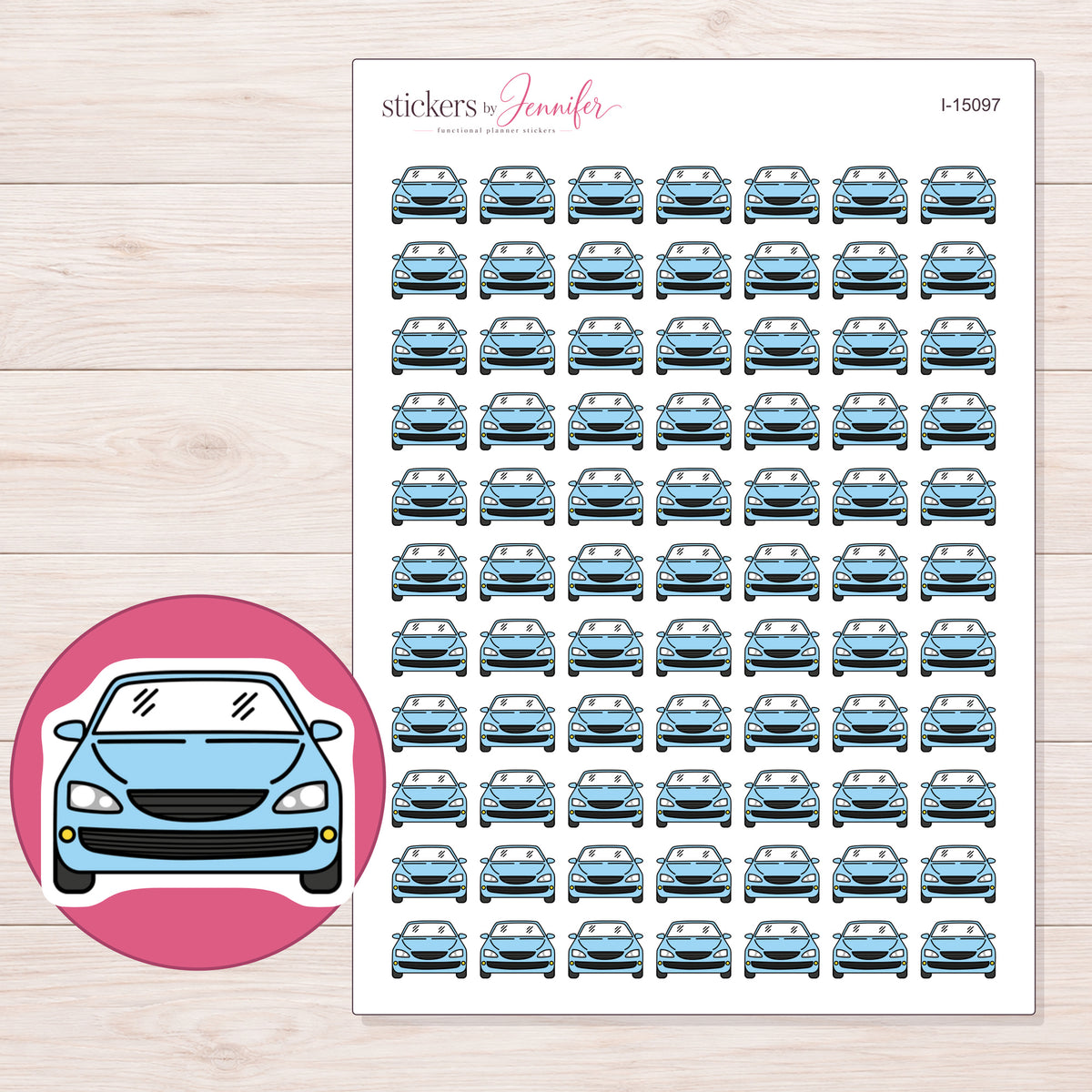 I-15097 planner sticker sheet with enlarged sticker detail