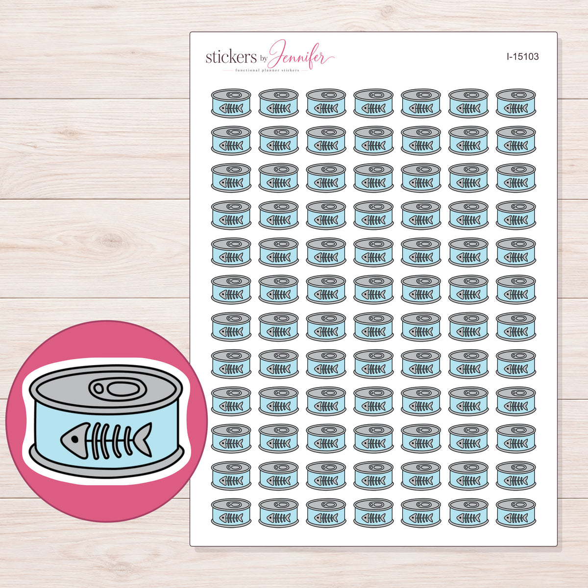 I-15103 planner sticker sheet with enlarged sticker detail